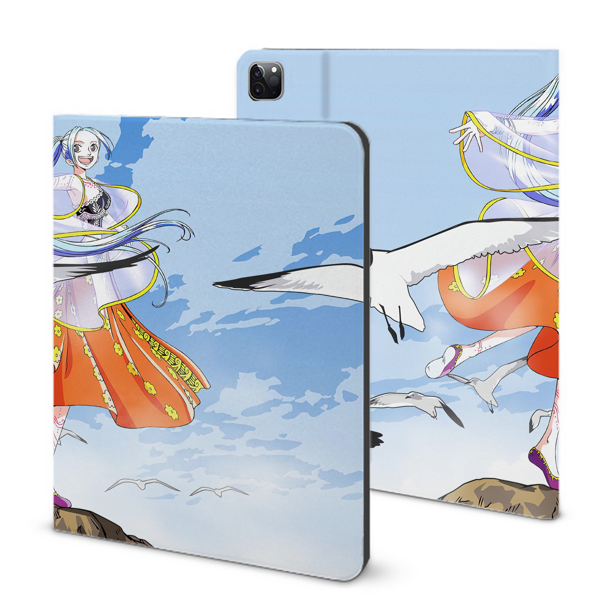 ワンピース ONE PIECE IPad ケース ブック型 PUレザー TPU 耐衝撃 軽量 薄型 ペン収納なし 全面保護 IPad 各モデル対応